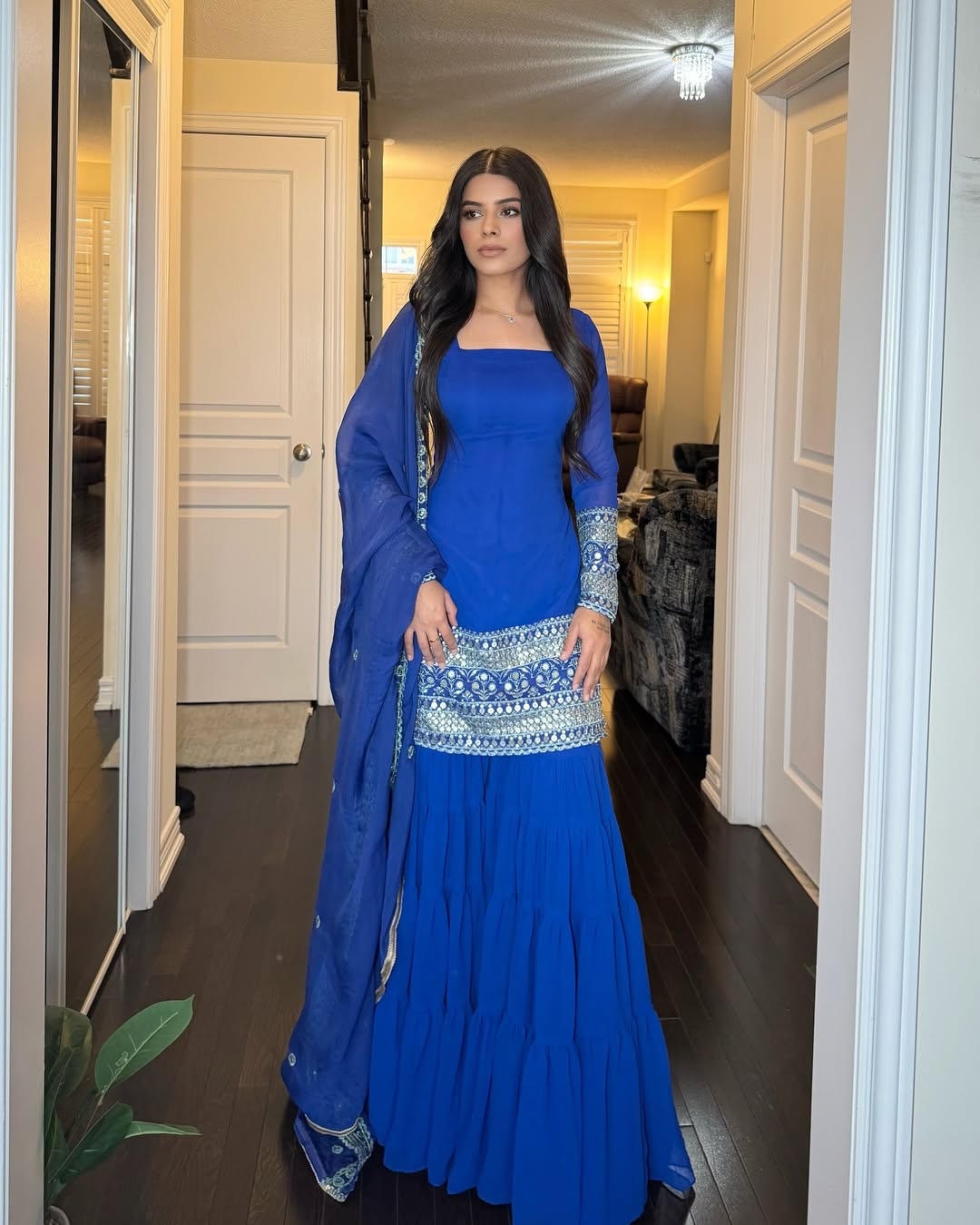 Royal Blue color Party Wear Sharara Dress For Wedding season