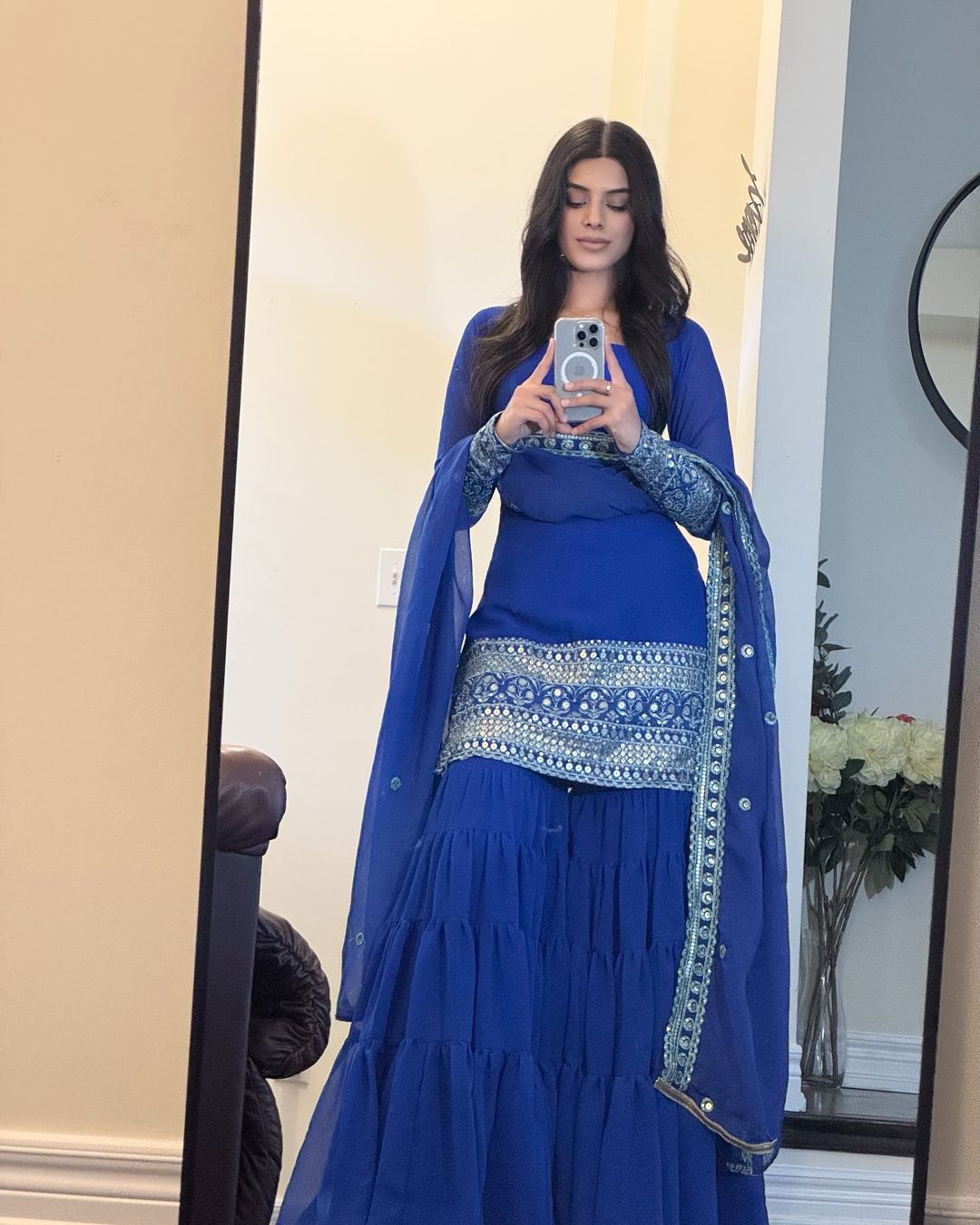 Royal Blue color Party Wear Sharara Dress For Wedding season