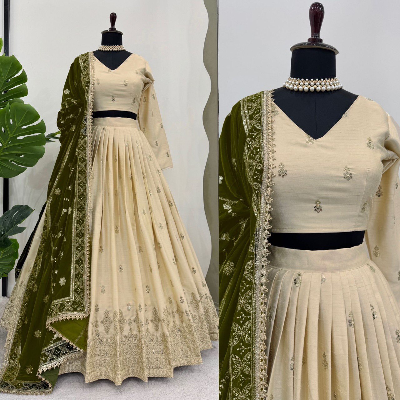 Wedding Special Designer Lehenga Choli With Green Color Dupatta