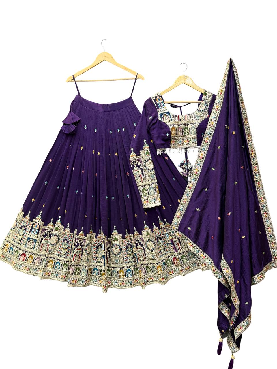 Purple color Sequence Embroidery work Designer Lehenga Choli for Wedding Function