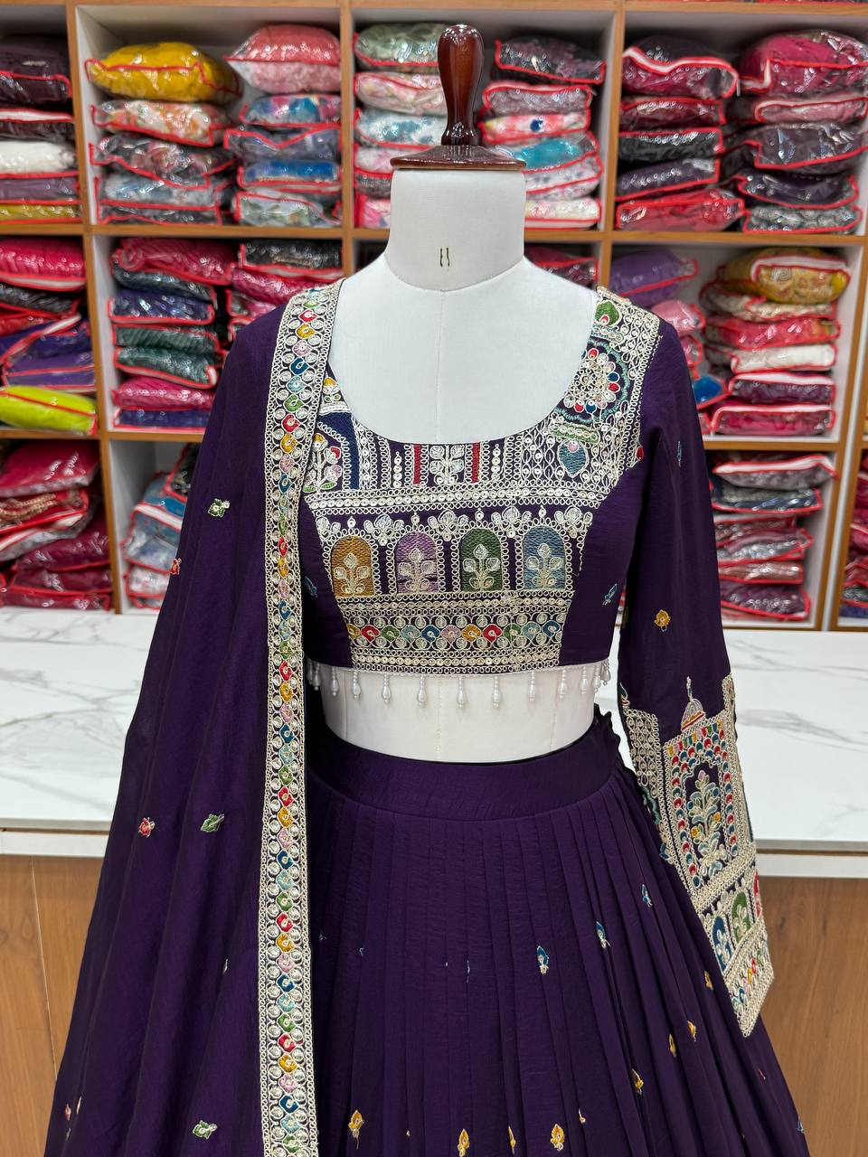 Purple color Sequence Embroidery work Designer Lehenga Choli for Wedding Function