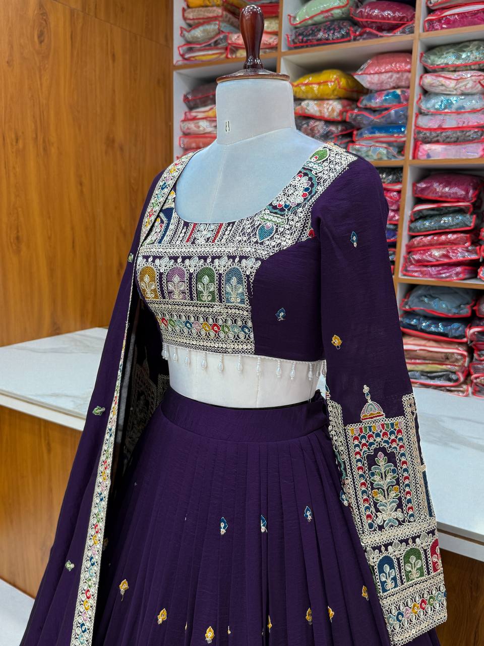 Purple color Sequence Embroidery work Designer Lehenga Choli for Wedding Function