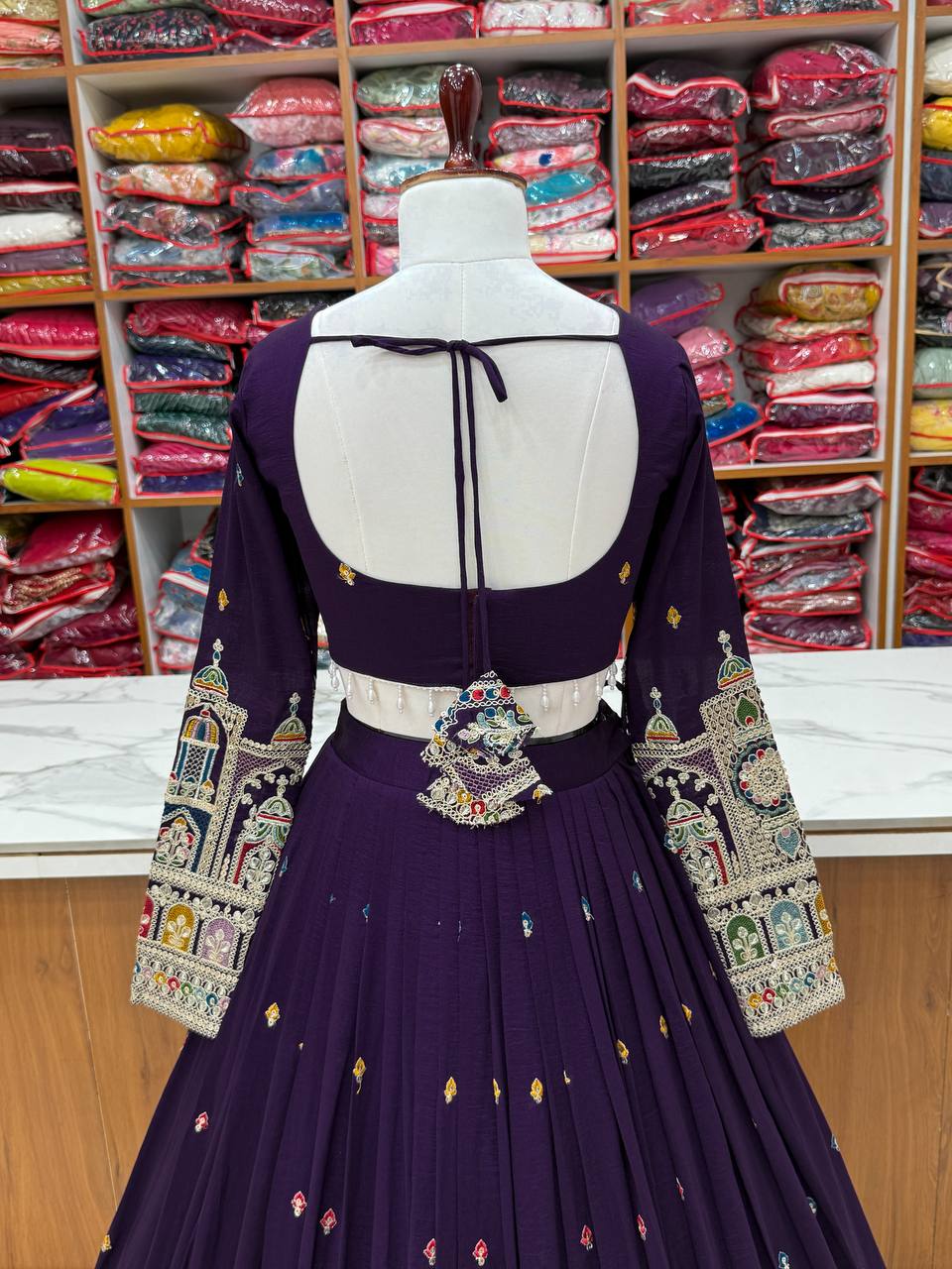 Purple color Sequence Embroidery work Designer Lehenga Choli for Wedding Function