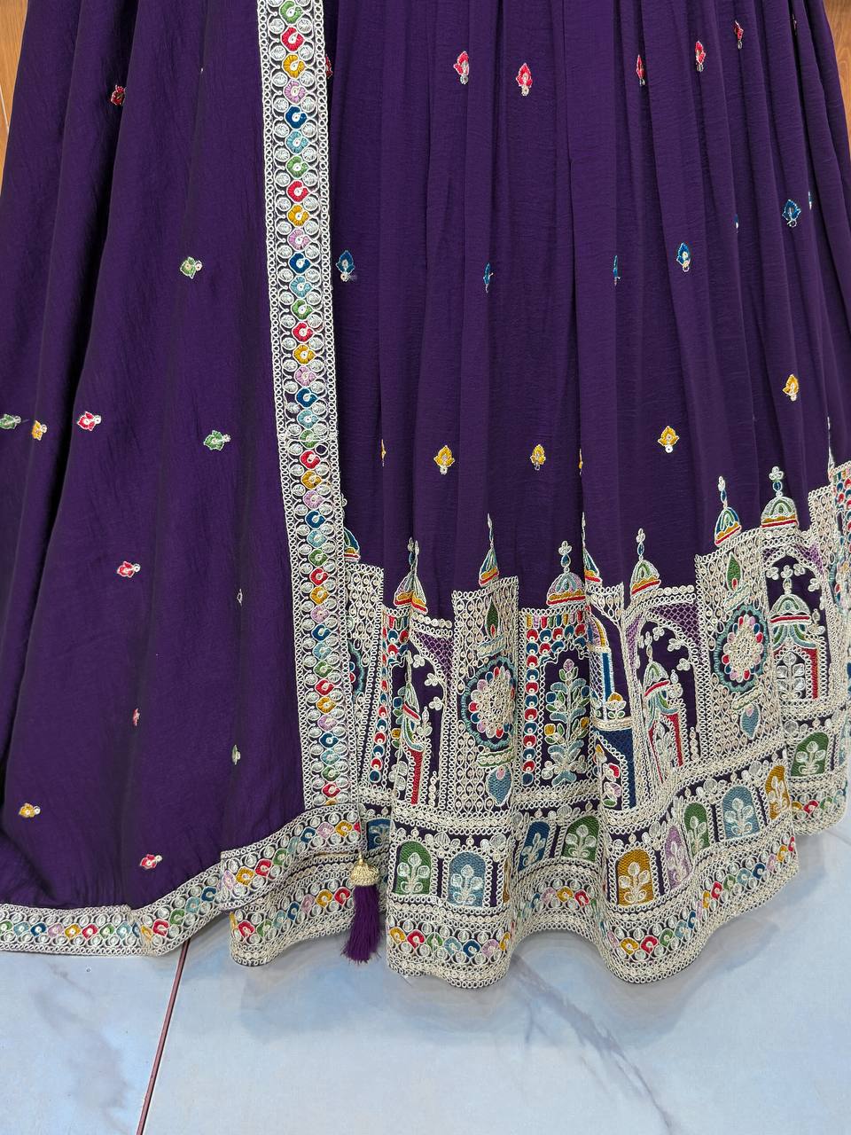 Purple color Sequence Embroidery work Designer Lehenga Choli for Wedding Function