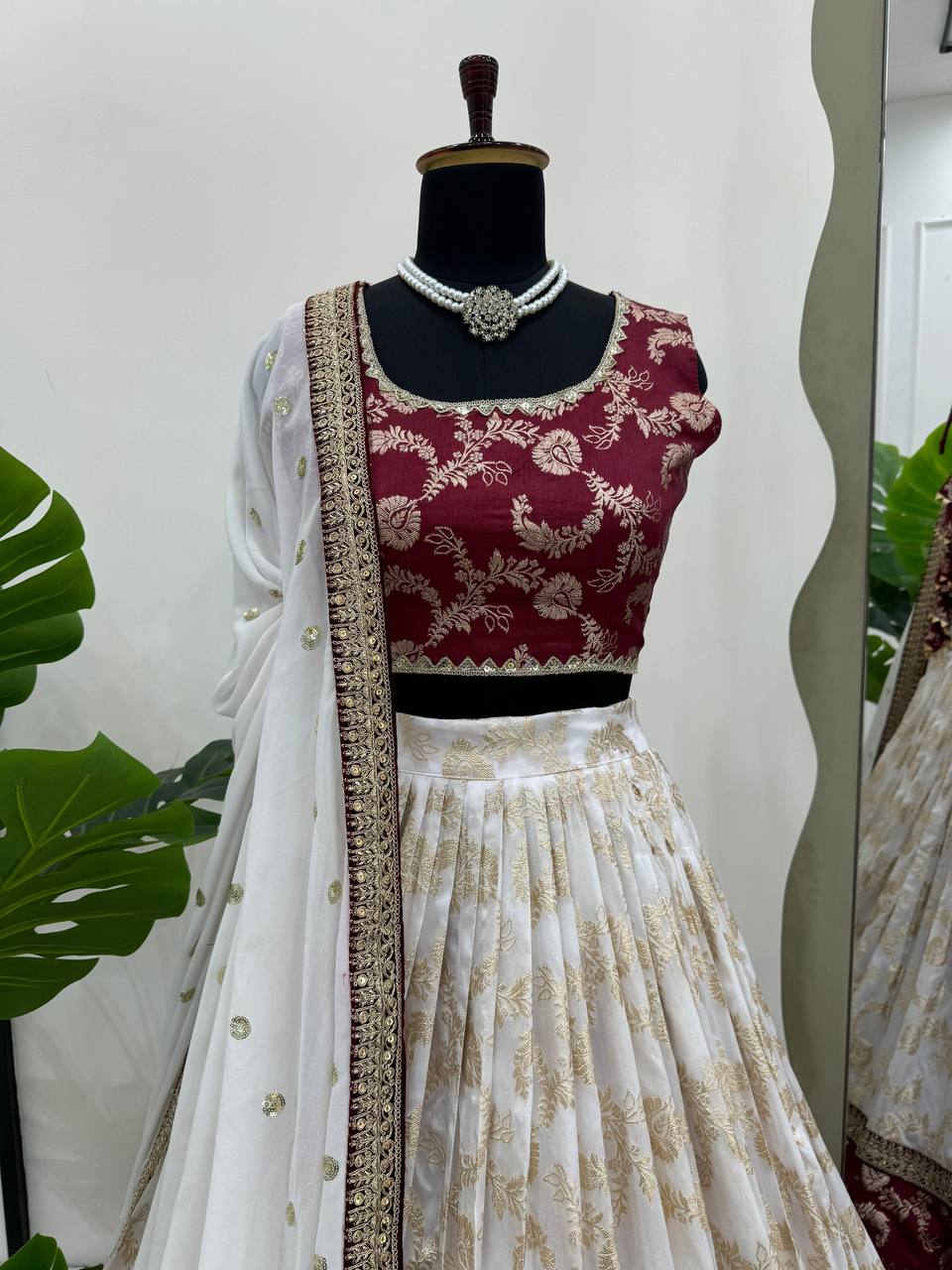 Beautiful White Color Sequences Work Designer Lehenga Choli