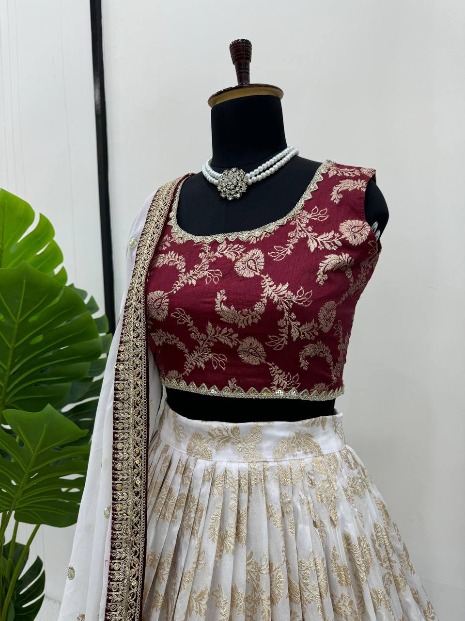 Beautiful White Color Sequences Work Designer Lehenga Choli