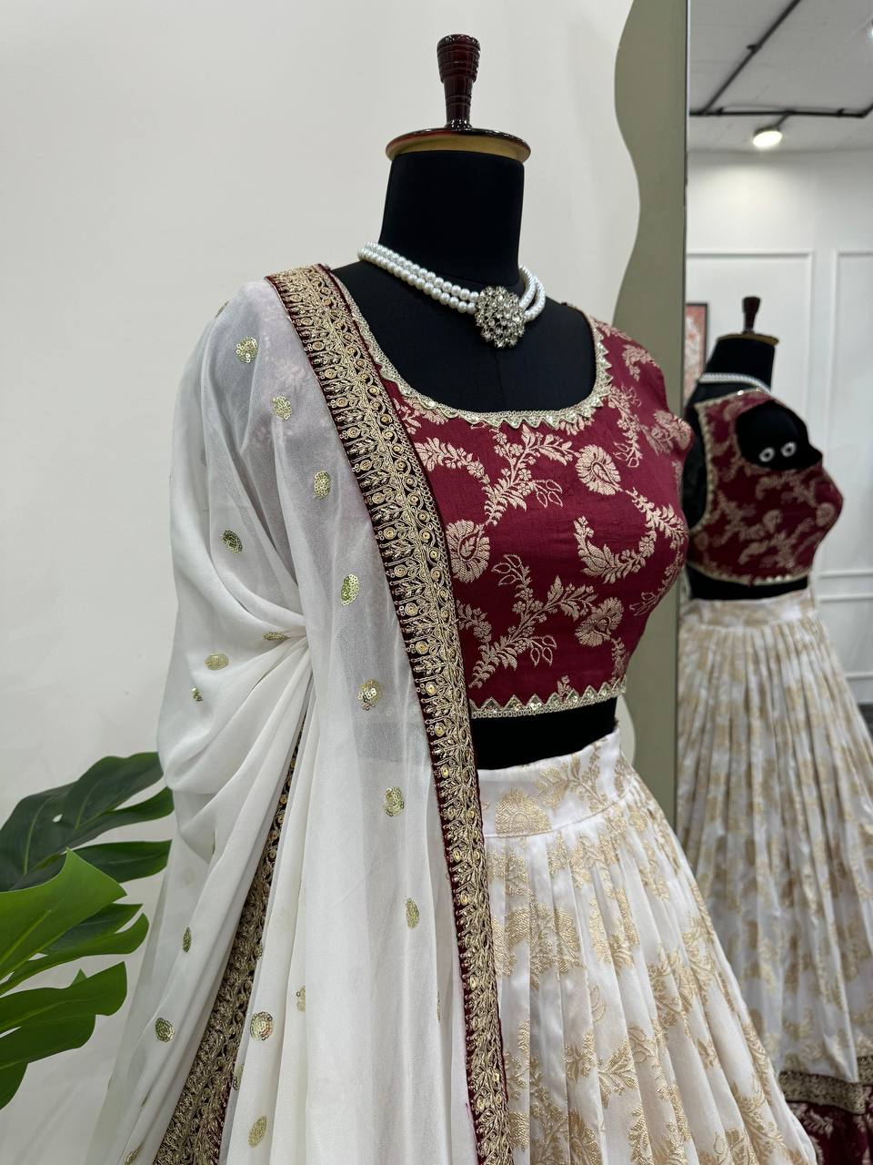 Beautiful White Color Sequences Work Designer Lehenga Choli