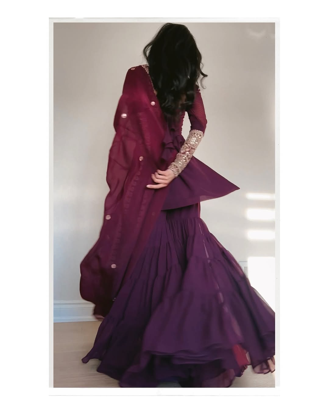 Wine color Party Wear Sharara Dress For Wedding season