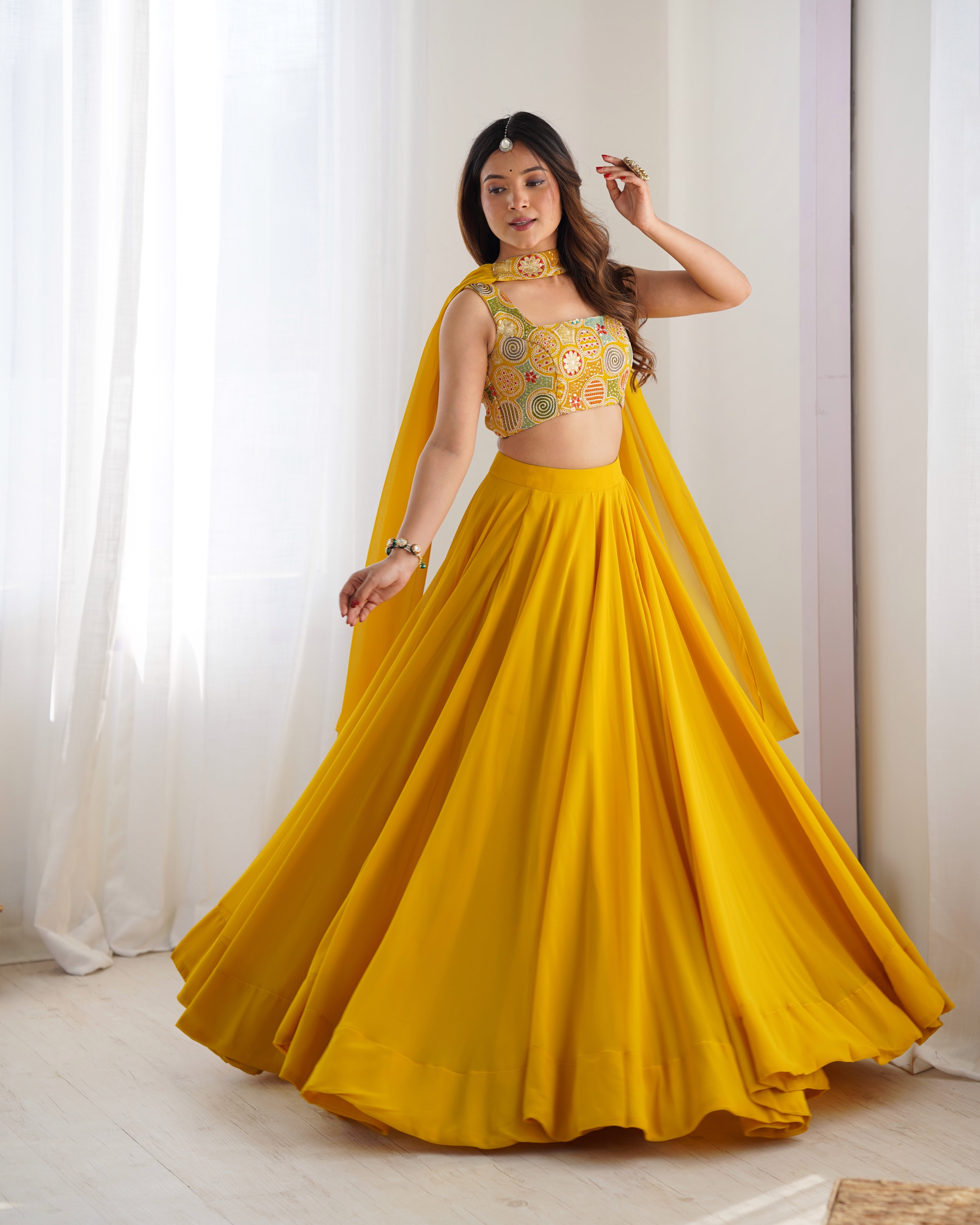 Yellow Color Ready To Wear Designer Lehenga Choli