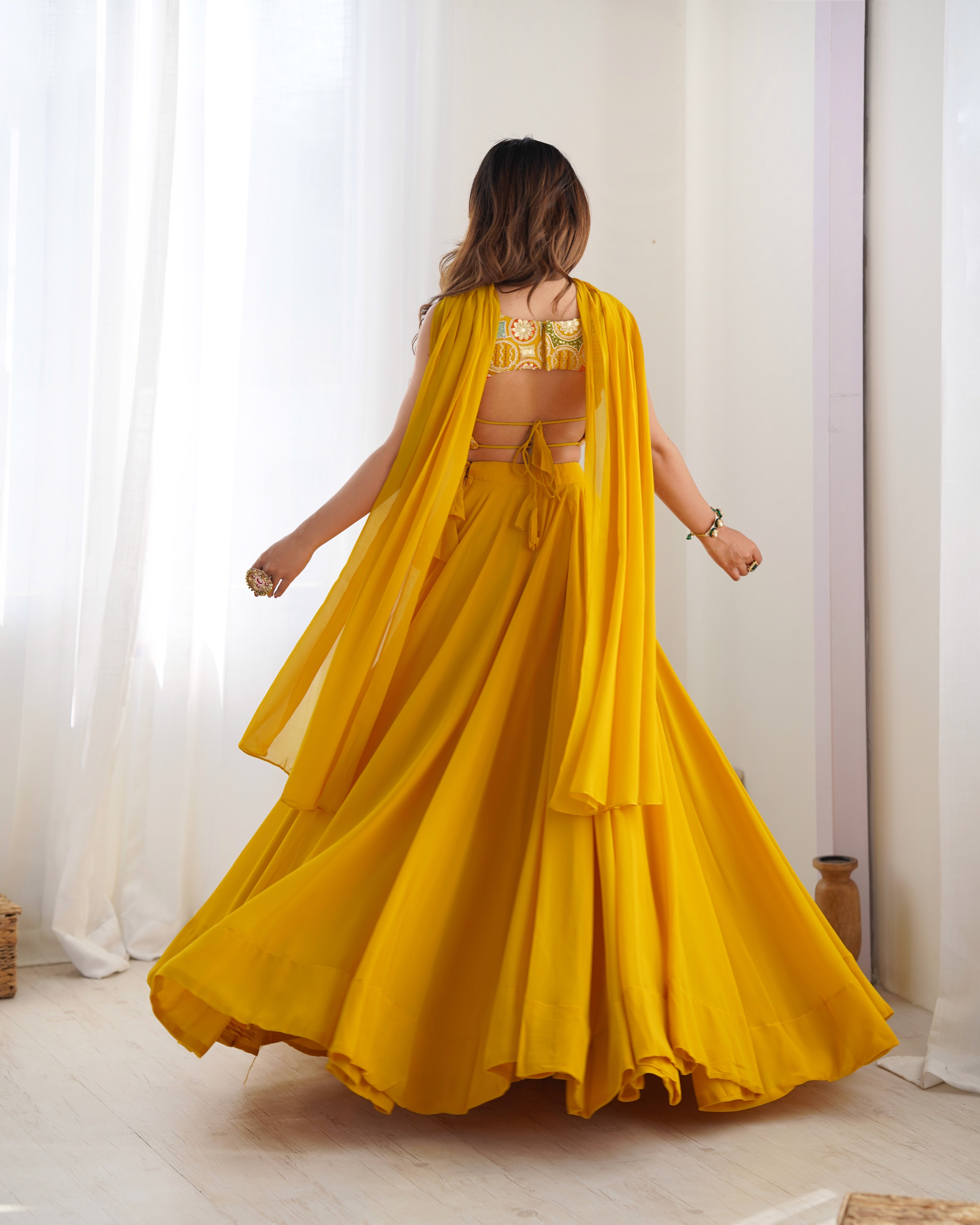 Yellow Color Ready To Wear Designer Lehenga Choli