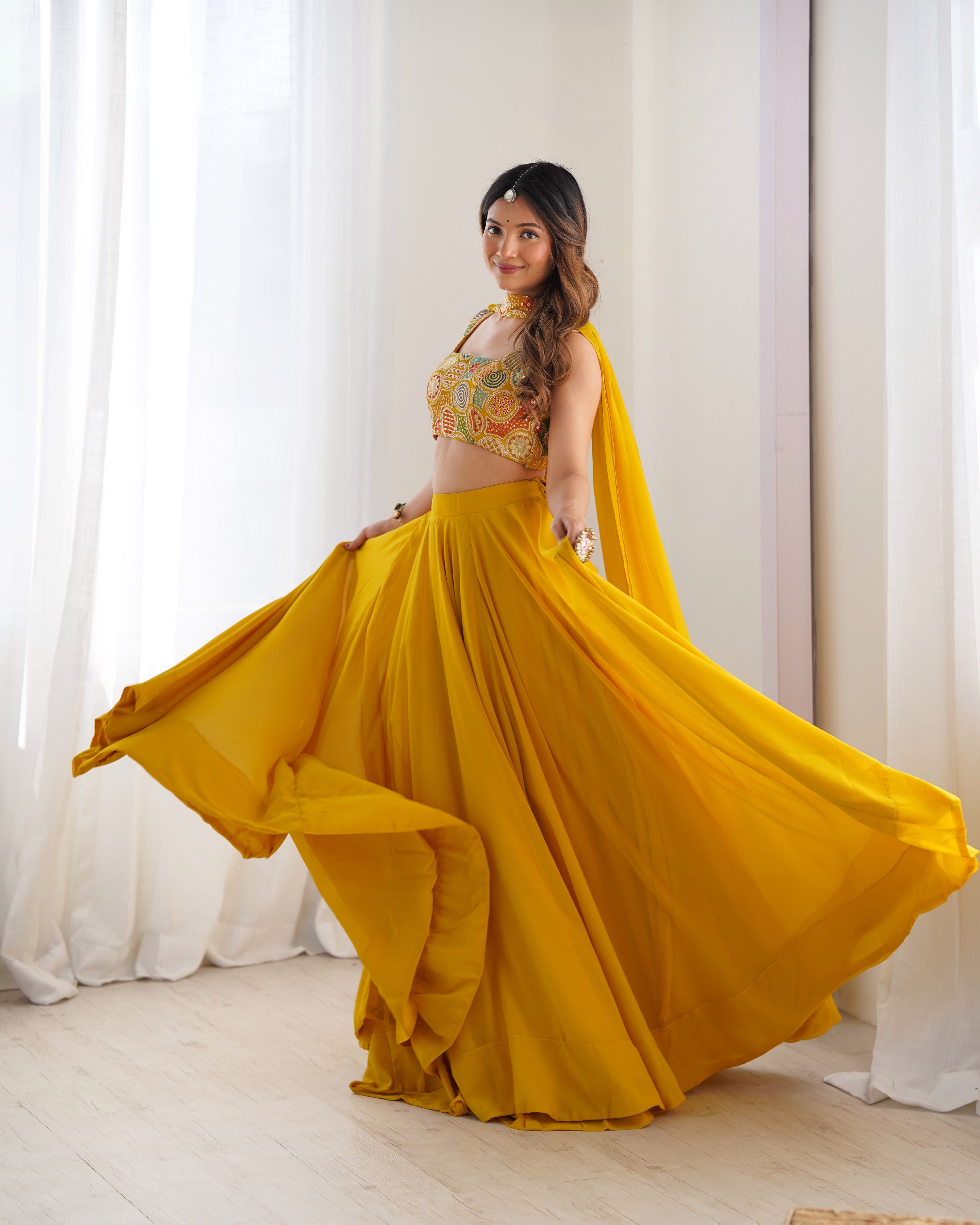 Yellow Color Ready To Wear Designer Lehenga Choli