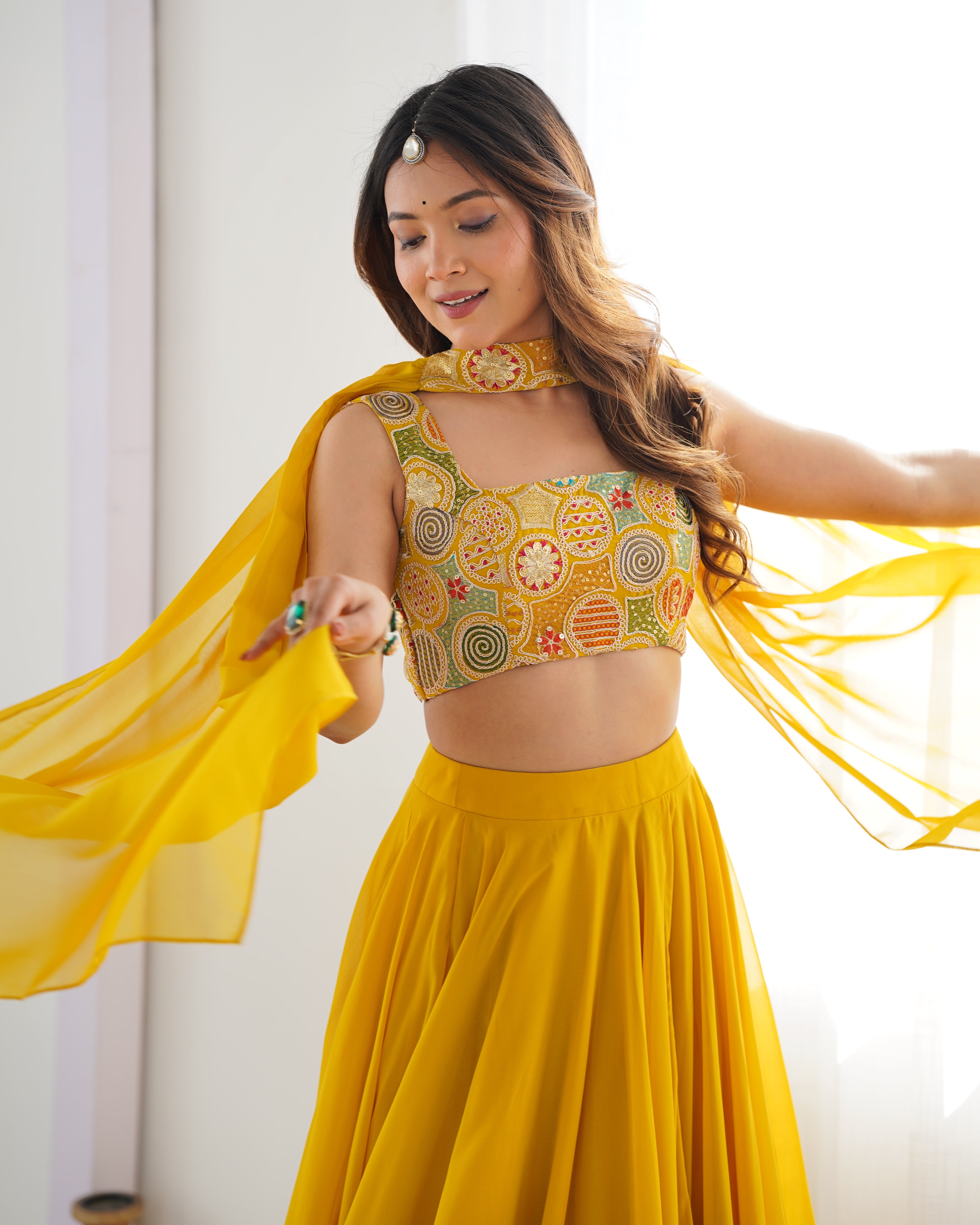 Yellow Color Ready To Wear Designer Lehenga Choli