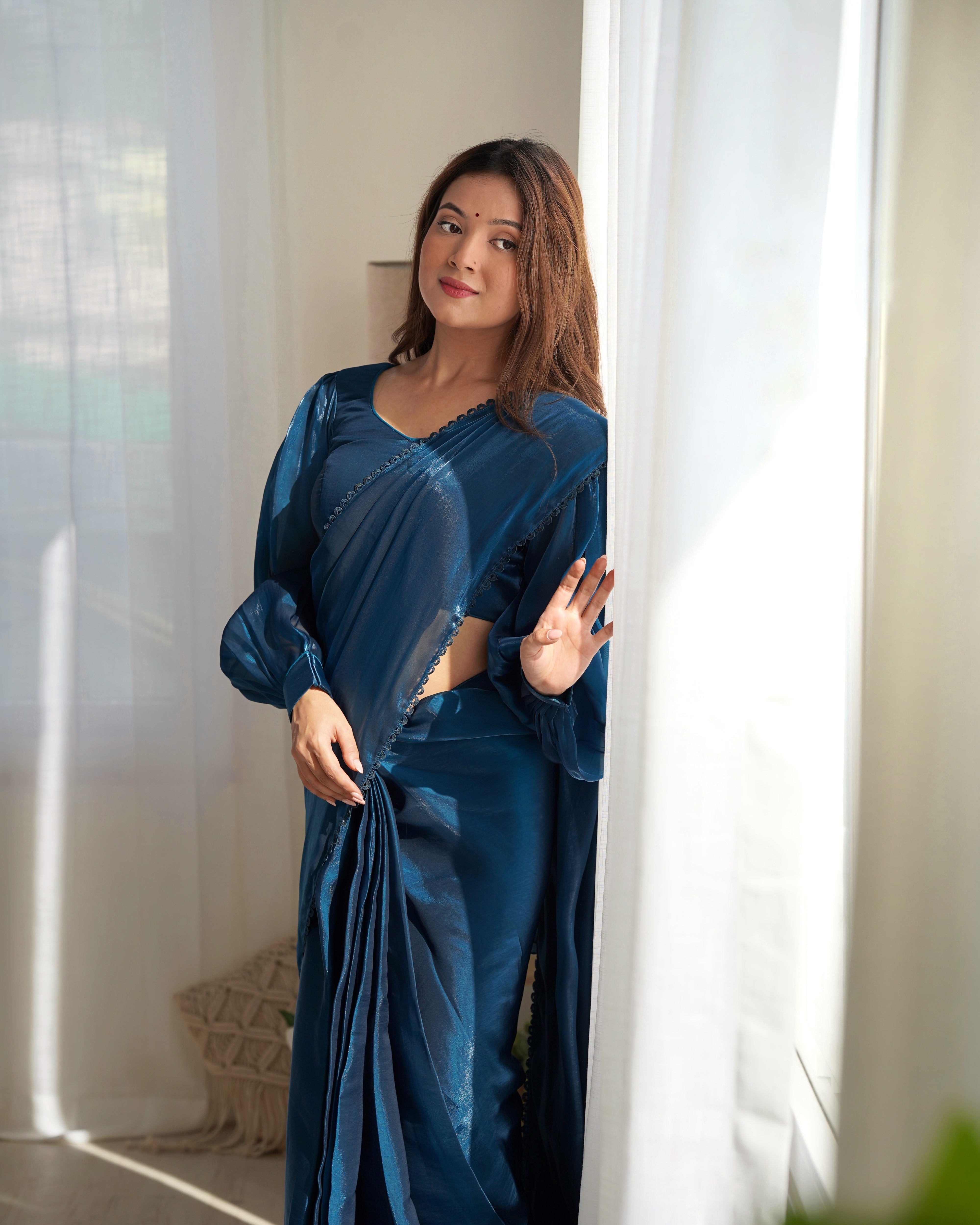 Blue Color Jimmy Choo Ready To Wear Saree