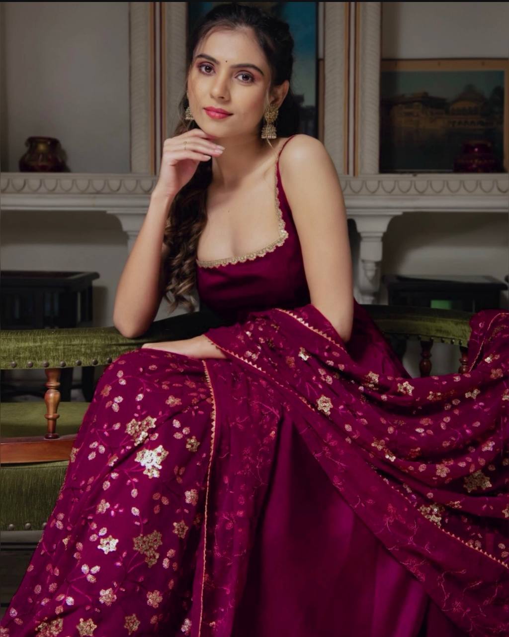 Most Trending Georgette Designer Gown Pant & Dupatta Set