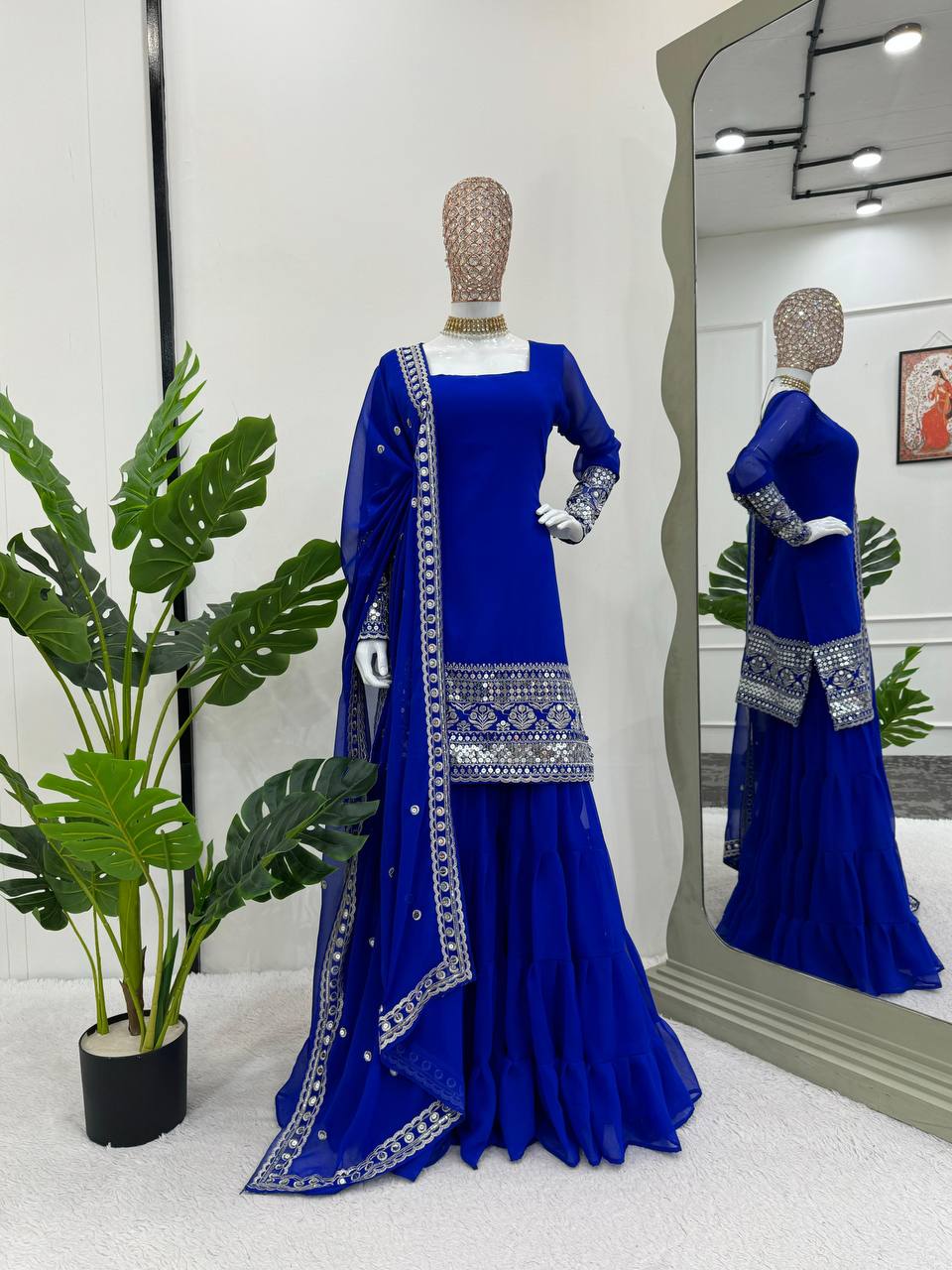 Royal Blue color Party Wear Sharara Dress For Wedding season