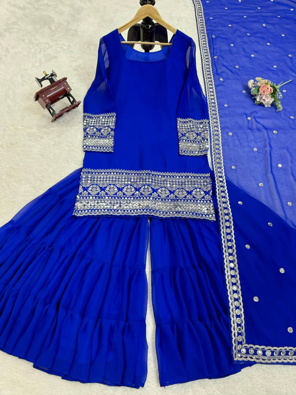 Royal Blue color Party Wear Sharara Dress For Wedding season